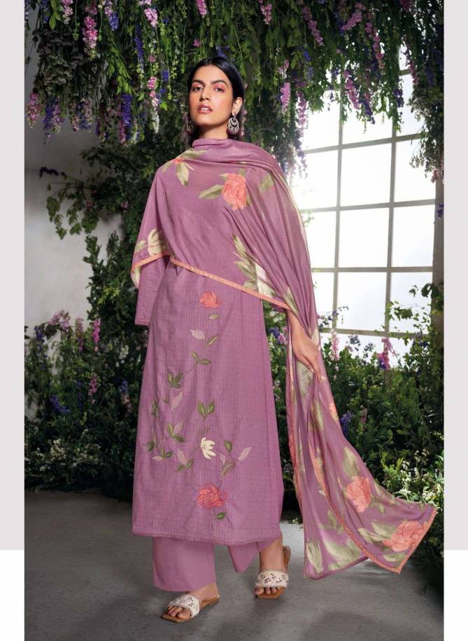 Eraya By Ganga Embroidery Printed Cotton Dress Material Wholesale Shop In Surat